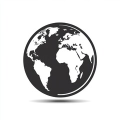 Fototapeta premium Stylized black and white globe illustration representing Earth.