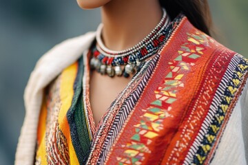A close-up shot of a person wearing a necklace, perfect for representing personal style or jewelry-related themes
