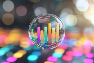 Analyzing business trends through vibrant data visualization digital environment infographic abstract viewpoint
