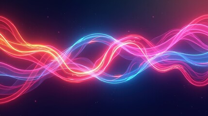 Obraz premium Neon-hued ribbons of plasma swirling and intertwining, suspended in absolute stillness, their vibrant colors shifting as if responding to an invisible force.