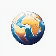 Fototapeta premium Colorful illustration of Earth featuring continents and oceans in vibrant colors.