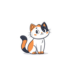 color flower cat illustration vector design