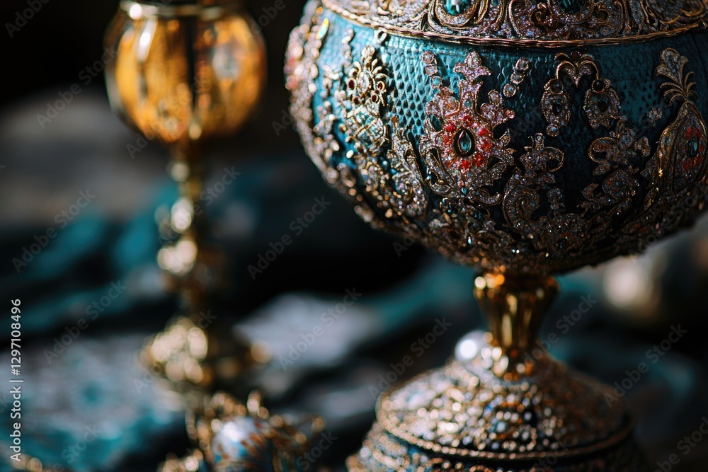 Poster a close-up shot of a vase sitting on a table, perfect for adding some elegance to your design