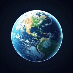 Fototapeta premium A stunning view of Earth from space, showcasing North and South America in vivid detail.