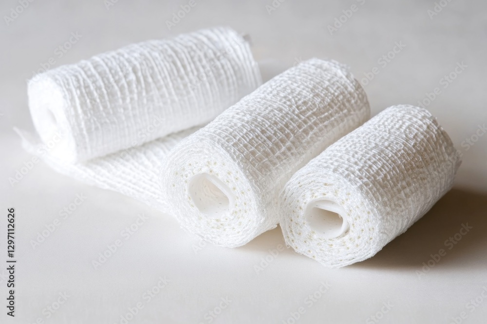 Poster a pair of white towels placed on a table, ideal for use in various settings