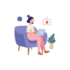 Cozy and Focused Vector Illustration