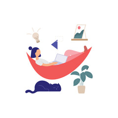 Cozy and Focused Vector Illustration