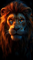 Naklejka premium Majestic lion king african wildlife high resolution hd photo