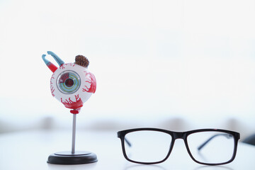 ophthalmologist is examining the patient's eye abnormalities to correct them so that they can see more clearly. ophthalmologist is examining the vision to recommend the appropriate eyeglasses.
