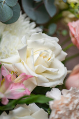 Beautiful Bouquet of Pink and White Roses