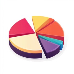 Obraz premium Colorful pie chart illustrating data distribution in a modern and vibrant style.