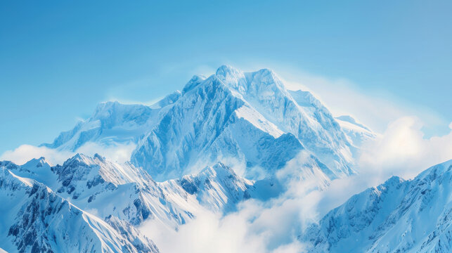 snow covered mountains