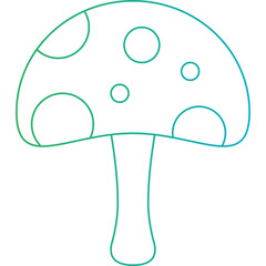 Mushroom single vector icon illustration