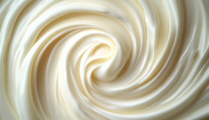 Creamy White Swirl of Smooth Texture and Rich Consistency Perfect for Culinary and Artistic Applications, Highlighting Emphasis on Creaminess and Whipping Techniques