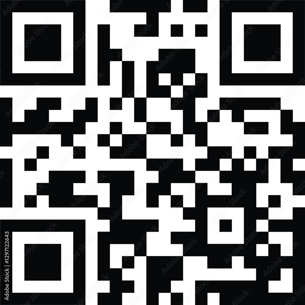 Fototapete qr code icon with a fake template of a quick response matrix barcode in a square grid. a mobile phon