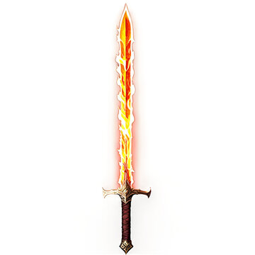 flaming sword isolated on transparent background