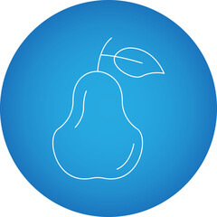 Pear single vector icon illustration