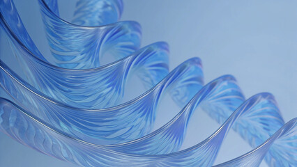 Abstract Spiral Design in Translucent Blue