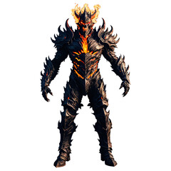 Obraz premium flaming demon isolated on transparent background