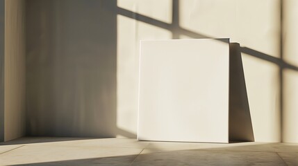 white canvas mockup for artists leaning on the wall