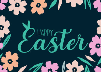 Happy Easter trendy greeting card vector illustration
