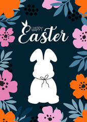 Happy Easter trendy greeting card vector illustration