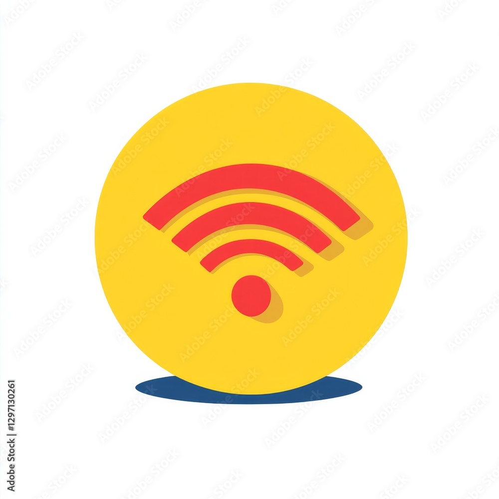Poster a 3d rendered wifi symbol icon: a colorful and modern connection representation