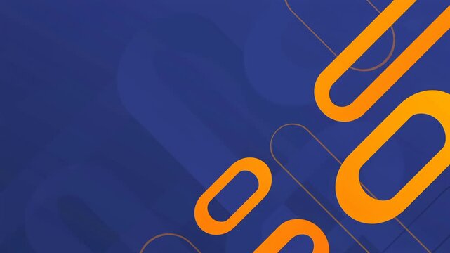 Orange rounded geometric figures background animation.