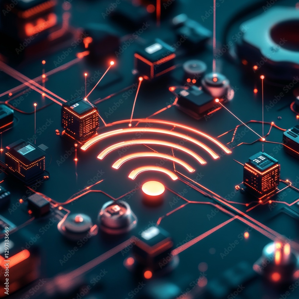 Poster futuristic connectivity: a glimpse into the world of wireless communication and advanced technology 