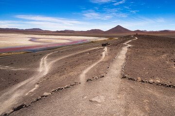 Bolivia, the southwest of the Altiplano. Eduardo Avaroa Andean Fauna National Reserve. Laguna...