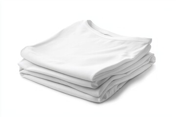 Soft Stacked White T-Shirts on a Clean Background for Fashion Use