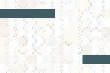 Elegant Pattern with Soft Arches and Geometric Designs in Earthy Tones on White