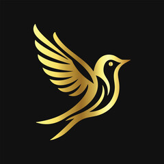 Abstract Golden Bird Emblem: Creative and Unique
