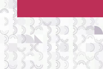 Modern Abstract Design with Circular Patterns and Bold Red Accents on a Light Background