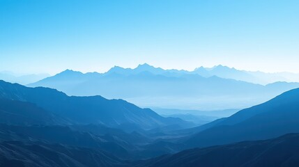Fototapeta premium Blue Mountain Landscape Showing Layers and Distance in a Mountain Range
