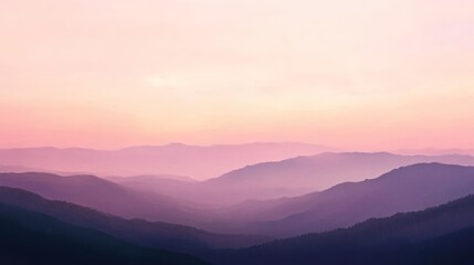 Obraz premium A beautiful landscape showing mountains under a pink colored sky