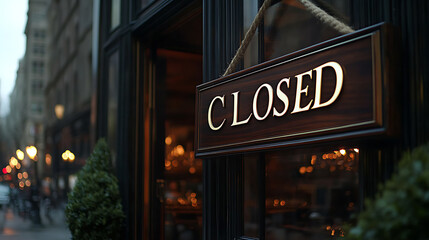 Obraz premium Closed for the day: A wooden sign reading 