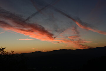 sunset in the mountains