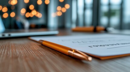 Professional event planner organizing details for a corporate conference with essential materials and tools at a modern workspace