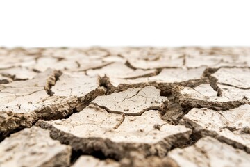 Fototapeta premium Cracked dry earth texture isolated landscape natural content raw environment