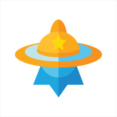  Alien UFO Star Icon Modern Cartoon Vector Illustration