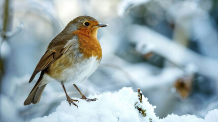 bird on winter snow wildlife