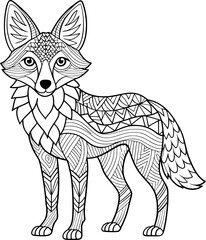 Obraz premium Coyote Coloring Page – Black and White Line Art