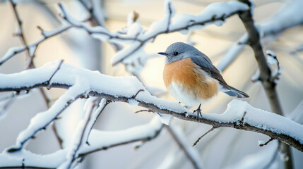 bird on winter snow wildlife