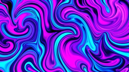 Fototapeta premium Colorful Swirling Psychedelic Pattern with Neon Shades - Vibrant Abstract Background