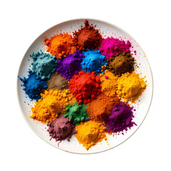Vibrant Holi Colors: Powder Pigments isolated on transparent background