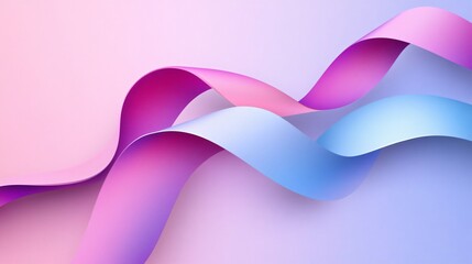 Colorful purple background with abstract ribbon shapes