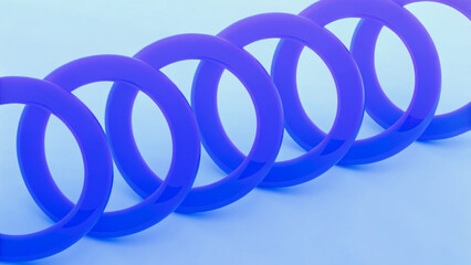 Abstract Blue Rings Spiral Design