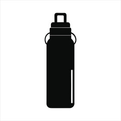 Thermos Bottle Vector Icon Simple Silhouette Design for Web Use