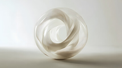 Fototapeta premium A three-dimensional glass sculpture with smooth curves and intertwined forms 